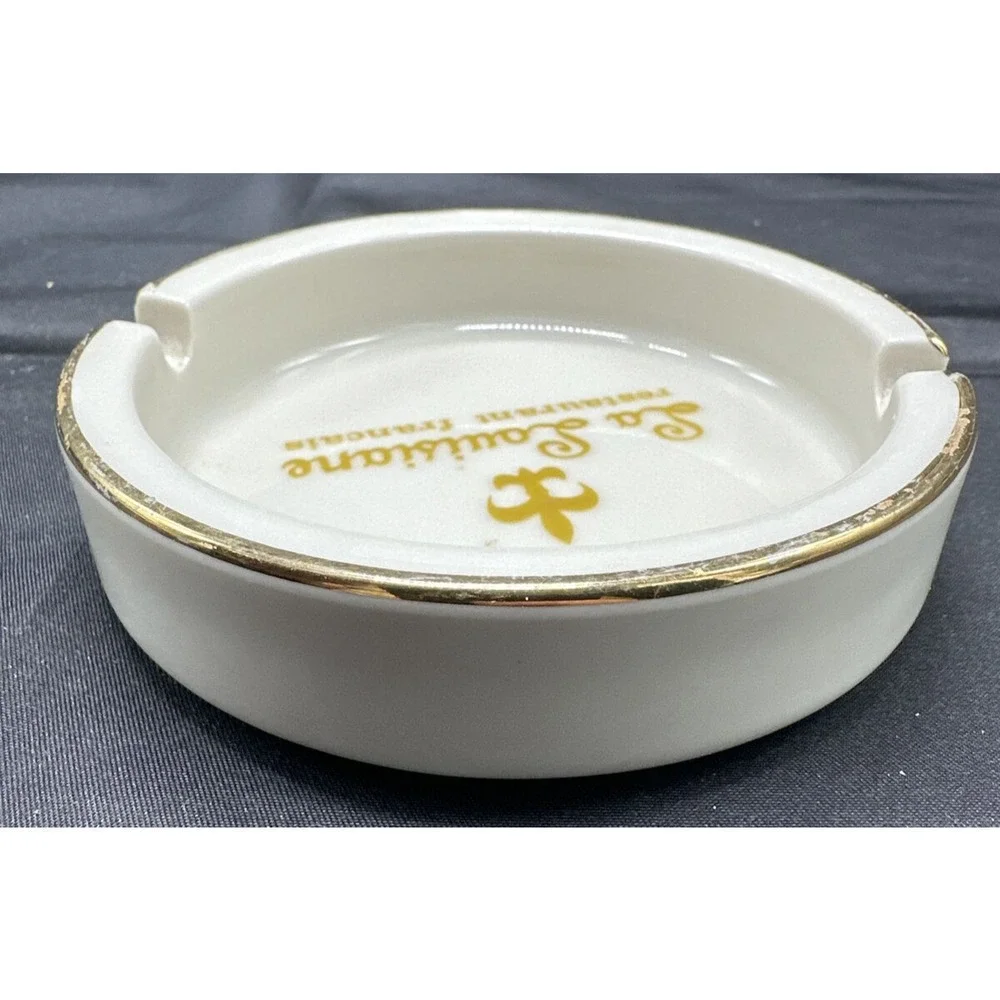 Vtg LA LOUISIANE Restaurant Francais Ceramic Advertising Ashtray